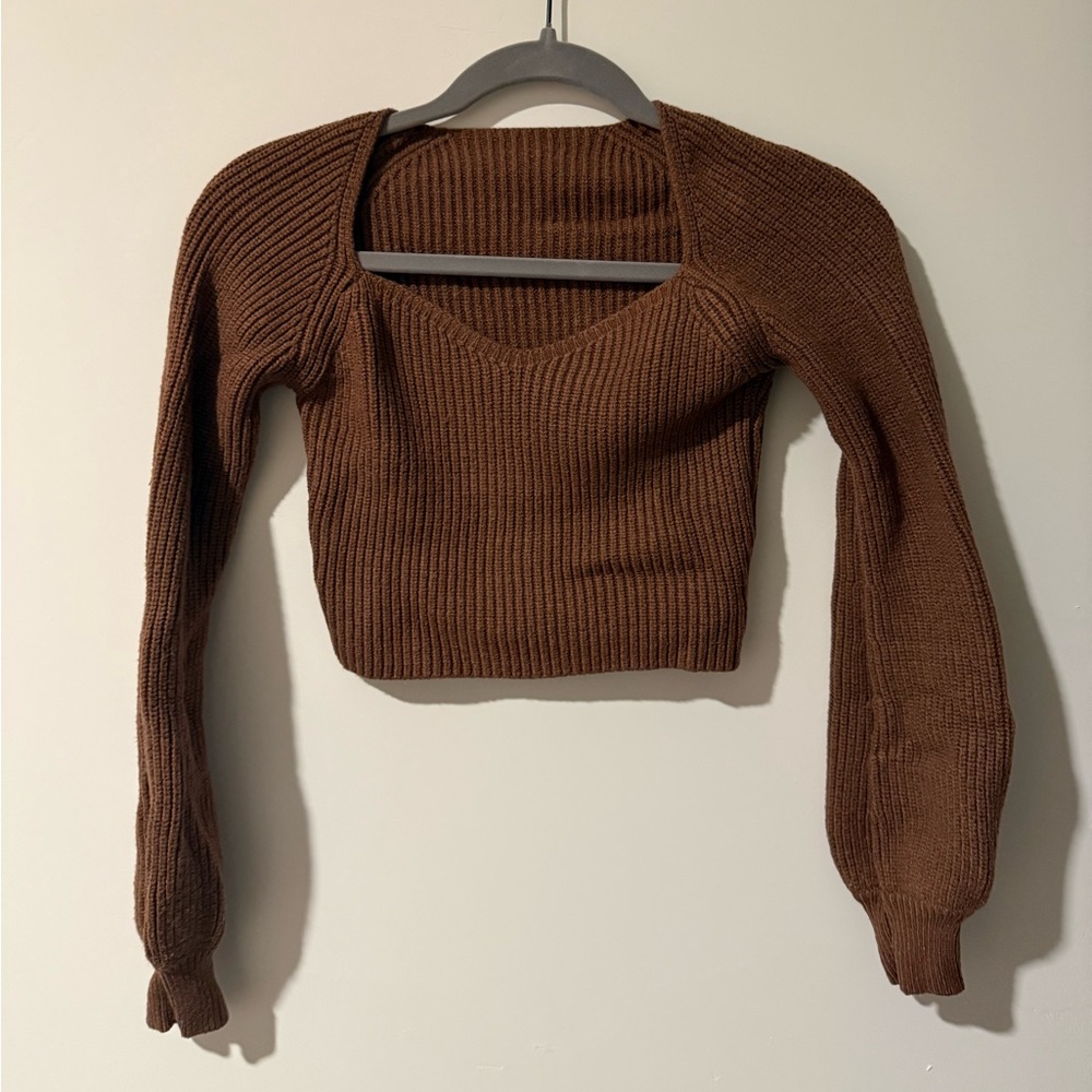 Cider Coffee Ribbed Knit Sweater